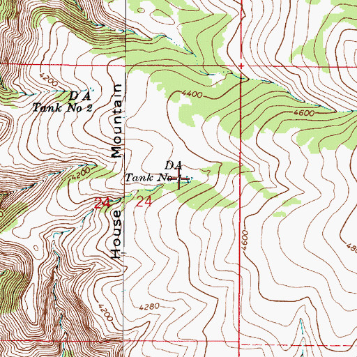 Topographic Map of D A Tank Number One, AZ