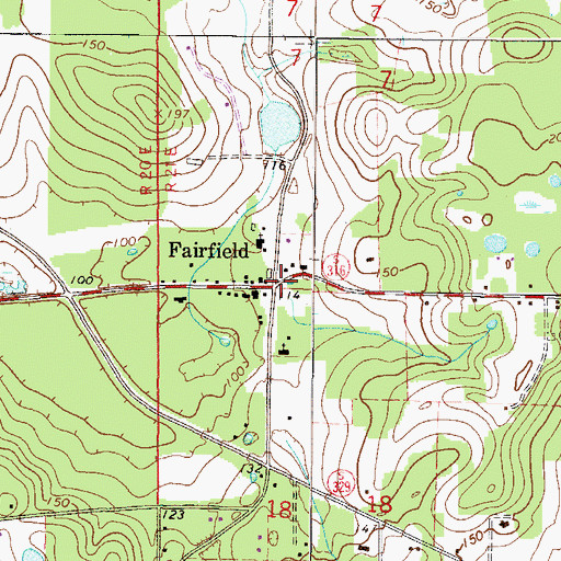 Topographic Map of Fairfield, FL
