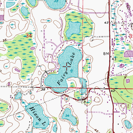 Topographic Map of Fairy Lake, FL