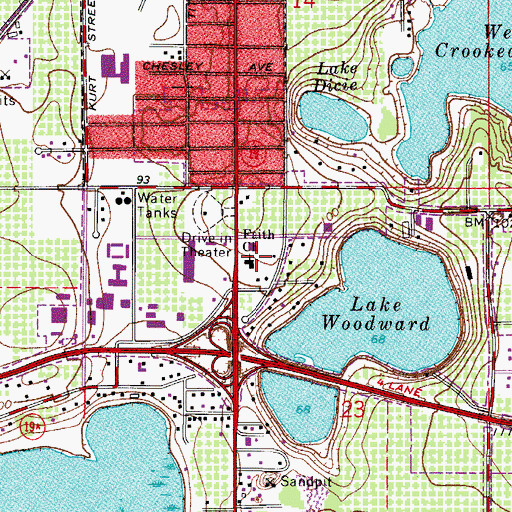 Topographic Map of Faith Church, FL