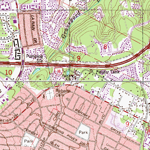 Topographic Map of Faith Church, FL