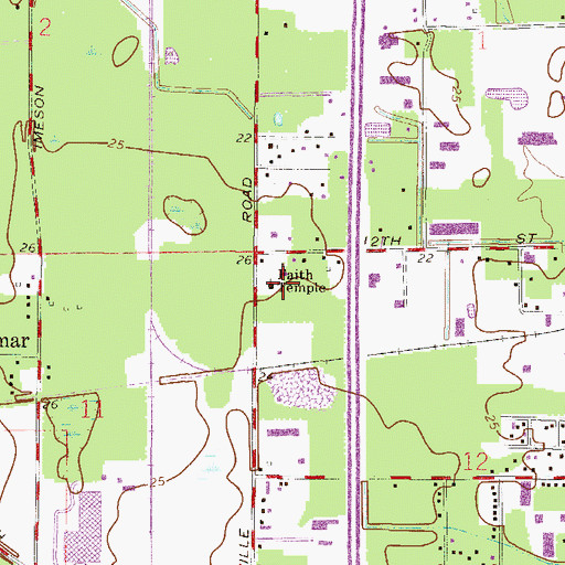 Topographic Map of Faith Temple, FL
