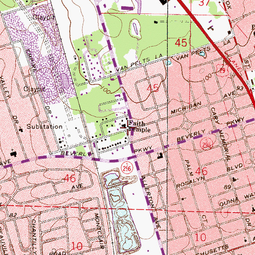 Topographic Map of Faith Temple, FL