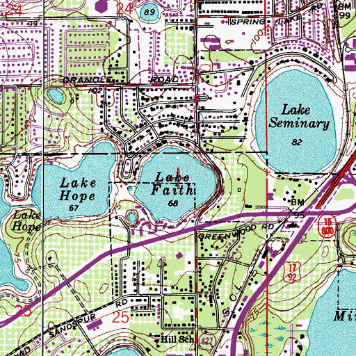 Topographic Map of Lake Faith, FL