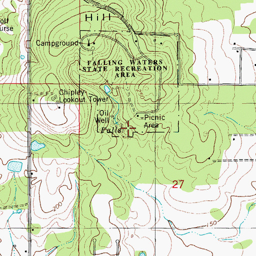 Topographic Map of Falling Water, FL