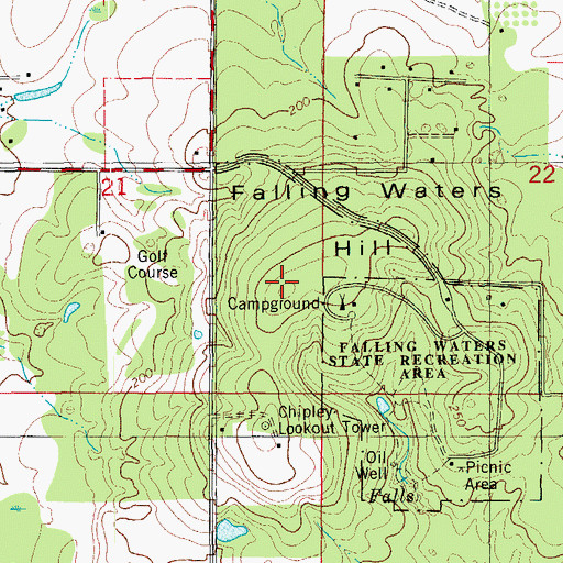 Topographic Map of Falling Water Hill, FL