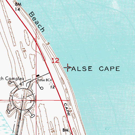 Topographic Map of False Cape, FL