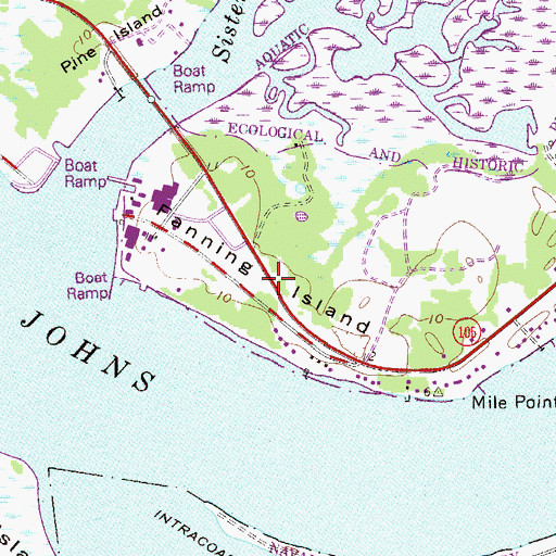 Topographic Map of Fanning Island, FL