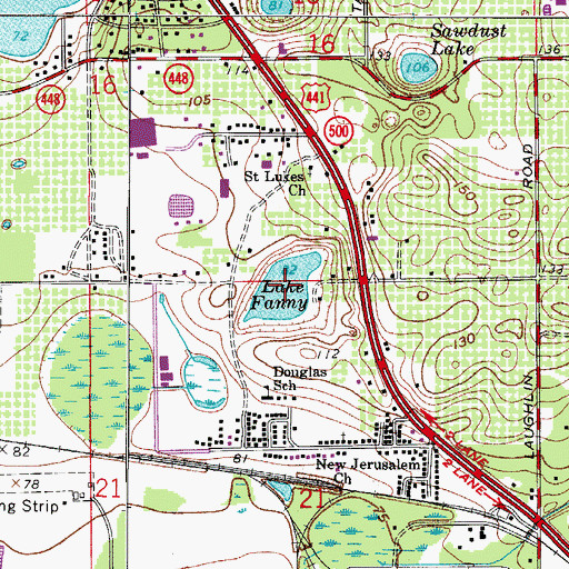 Topographic Map of Lake Fanny, FL