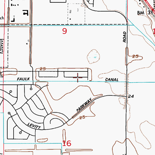 Topographic Map of Faulk Canal, FL