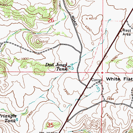 Topographic Map of Dad Jones Tank, AZ