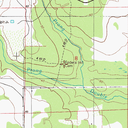 Topographic Map of Federal Hill Cemetery, FL
