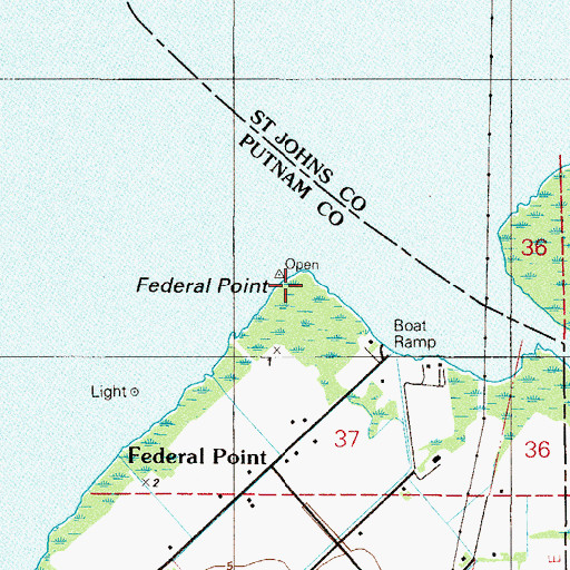 Topographic Map of Federal Point, FL