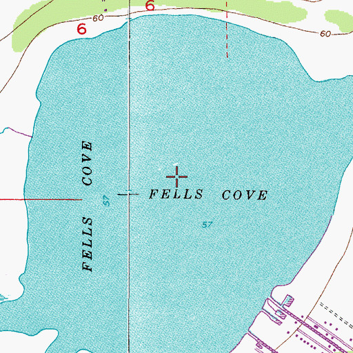 Topographic Map of Fells Cove, FL