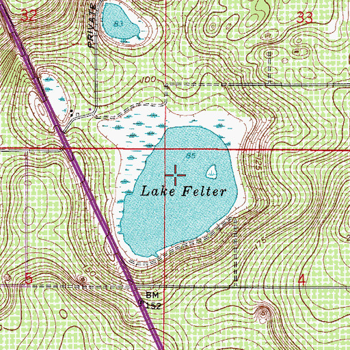 Topographic Map of Lake Felter, FL