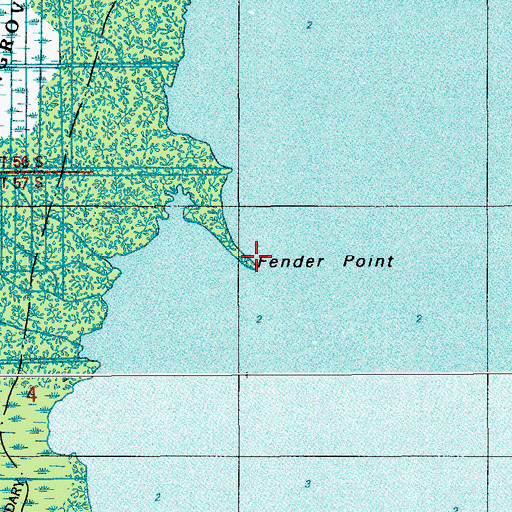 Topographic Map of Fender Point, FL