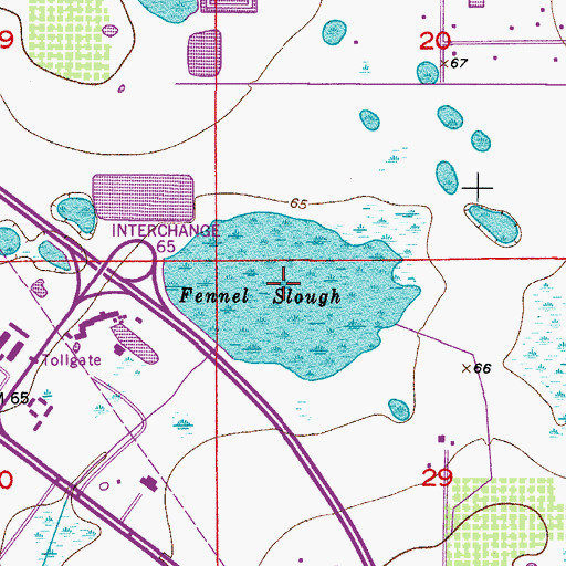 Topographic Map of Fennel Slough, FL