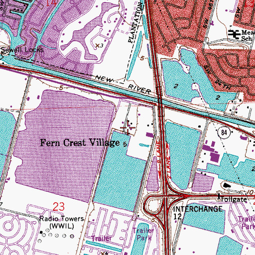 Topographic Map of Fern Crest Village, FL