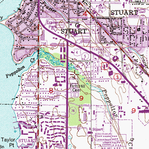 Topographic Map of Fern Hill Cemetery, FL