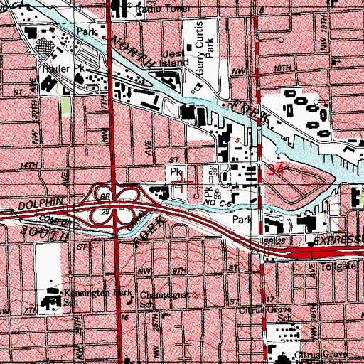 Topographic Map of Fern Isle Park, FL