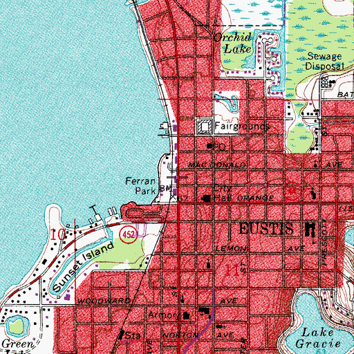 Topographic Map of Ferran Park, FL