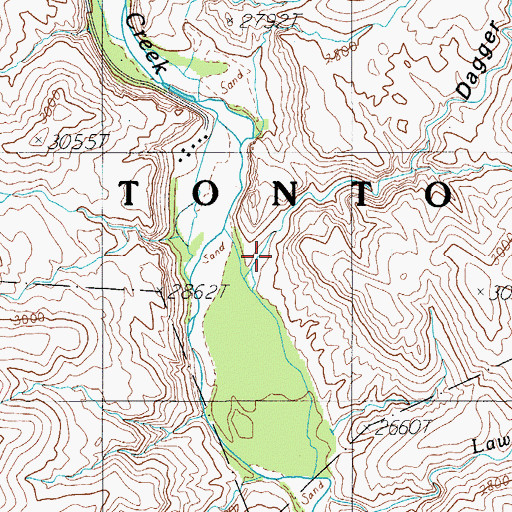 Topographic Map of Dagger Canyon, AZ