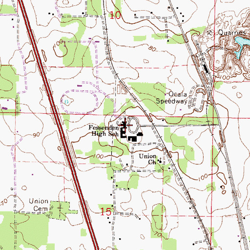 Topographic Map of Fessenden Elementary School, FL