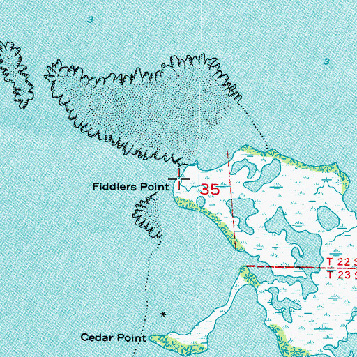 Topographic Map of Fiddlers Point, FL