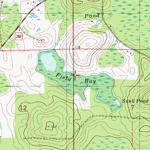 Topographic Map of Field Bay, FL