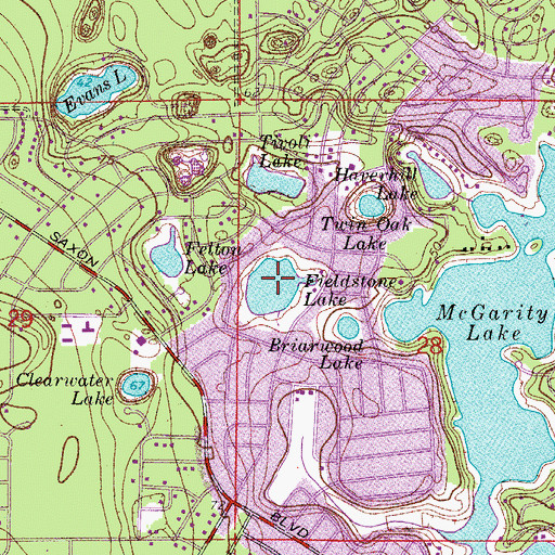 Topographic Map of Fieldstone Lake, FL