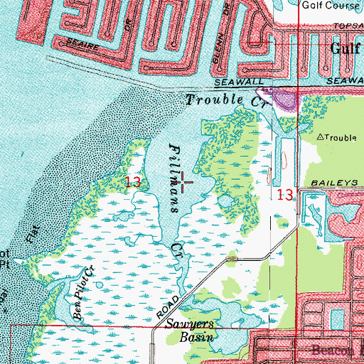 Topographic Map of Fillmans Creek, FL