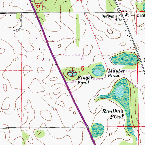 Topographic Map of Finger Pond, FL