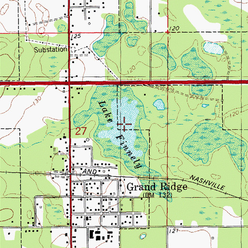 Topographic Map of Lake Finnely, FL