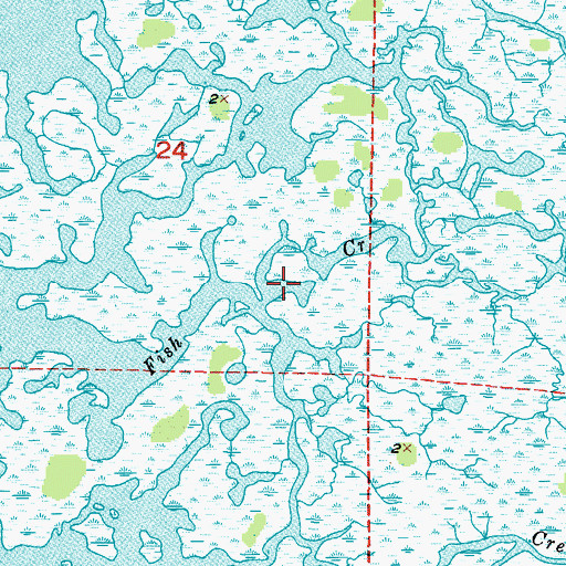 Topographic Map of Fish Creek, FL