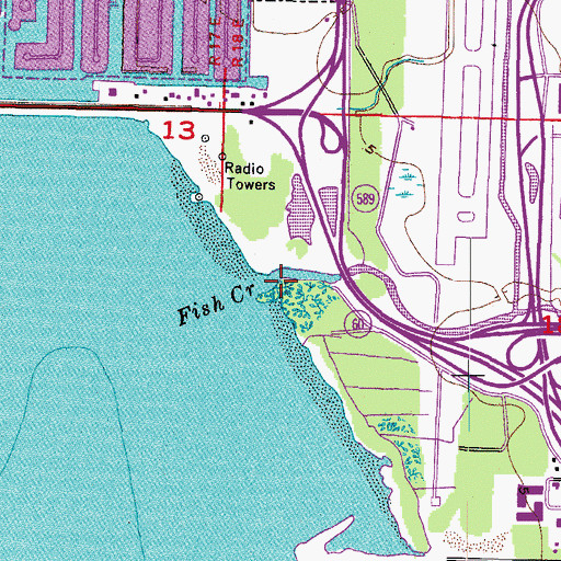 Topographic Map of Fish Creek, FL