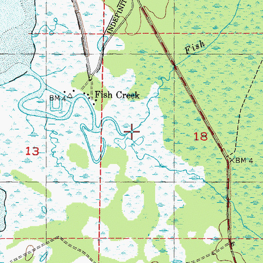 Topographic Map of Fish Creek, FL