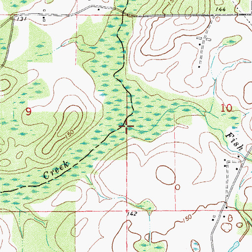 Topographic Map of Fish Branch, FL