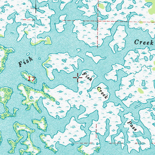 Topographic Map of Fish Creek Pass, FL
