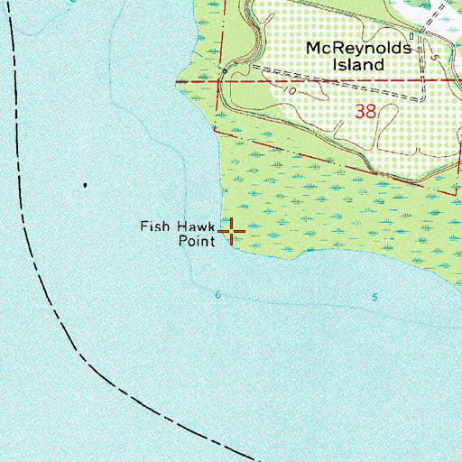 Topographic Map of Fish Hawk Point, FL
