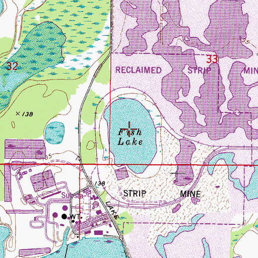 Topographic Map of Fish Lake, FL