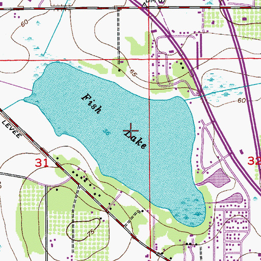Topographic Map of Fish Lake, FL