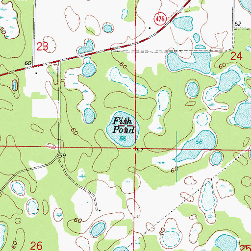 Topographic Map of Fish Pond, FL