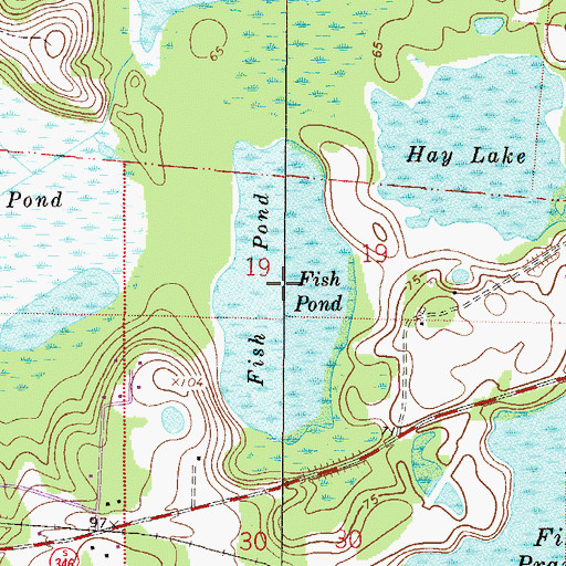 Topographic Map of Fish Pond, FL