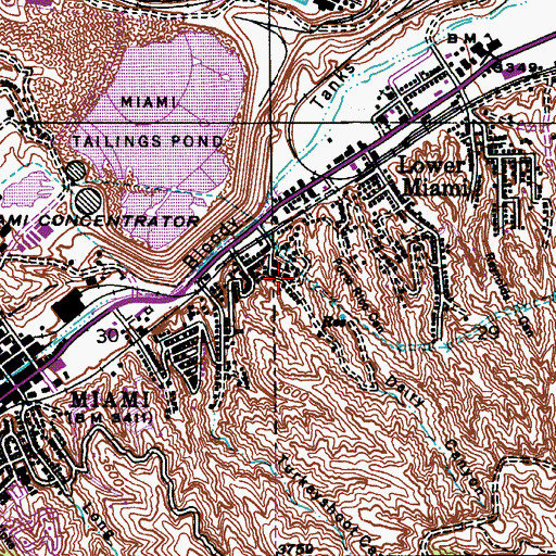 Topographic Map of Dairy Canyon, AZ