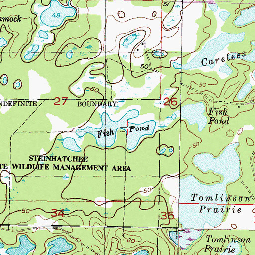 Topographic Map of Fish Pond, FL