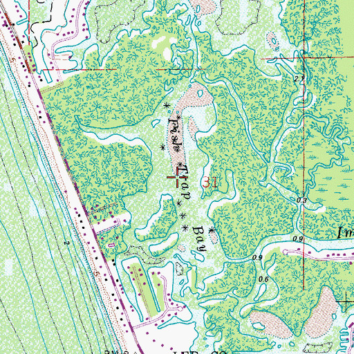 Topographic Map of Fish Trap Bay, FL