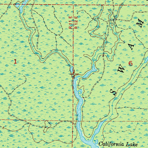 Topographic Map of Fishbone Creek, FL