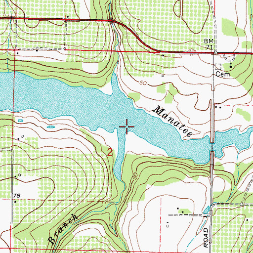 Topographic Map of Fisher Branch, FL