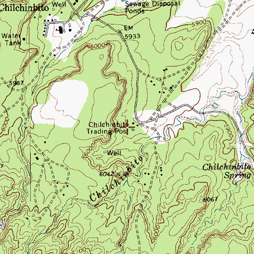 Topographic Map of Chilchinbito Trading Post, AZ