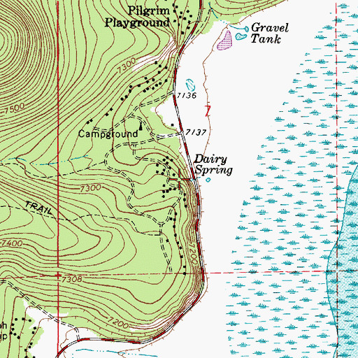 Topographic Map of Dairy Spring, AZ
